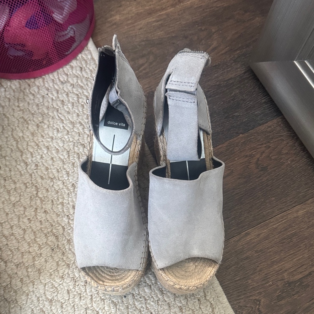 Dolce Vita Light Gray Espadrille Wedges